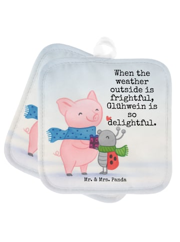 Mr. & Mrs. Panda Ofenhandschuhe Glühschwein Smörle Design mit Sp... in Weiß