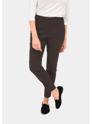 GOLDNER Jaquard Schlupfhose Martha Stretchbequeme Jacquard-Hose MARTHA in schwarz / bordeaux / gemustert
