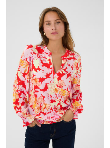 CULTURE Langarm-Bluse CUpia Relaxed fit in Red/Pink Flower
