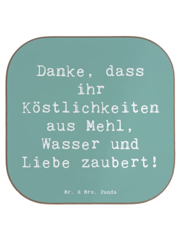 Mr. & Mrs. Panda Tischschoner Spruch Bäcker-Dank mit Spruch in Meeresbrise