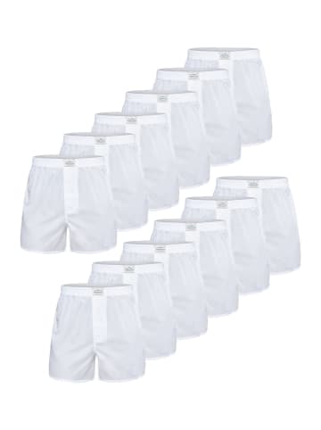 Lakeford & Sons Boxer American Boxershorts Herren 12-Pack in klassischen Designs in weiß
