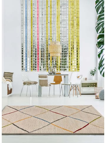 Atticgo Hochflor-Teppich KASBAH in weiß/mehrfarbig