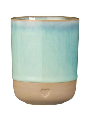 IB Laursen Becher HEART Grün Braun mit HERZ ohne Henkel 190 ml