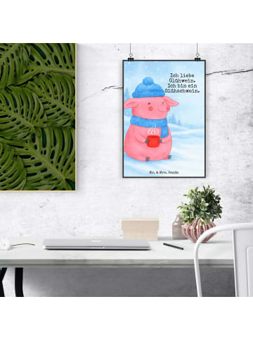 Mr. & Mrs. Panda Bild Schwein Glühwein Design mit Spruch in Weiß
