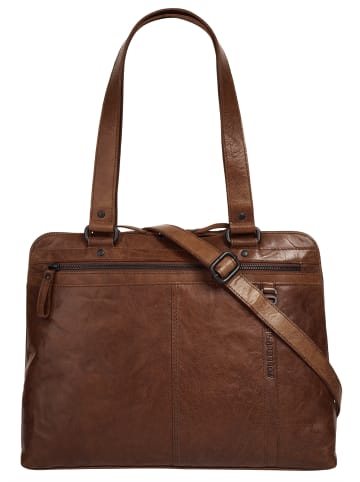 SPIKES & SPARROW Shopper LAPTOP SHOULDER BAG in cognac