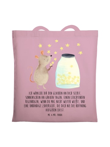 Mr. & Mrs. Panda Tragetasche Maus Sterne mit Spruch in Rosa Pastell
