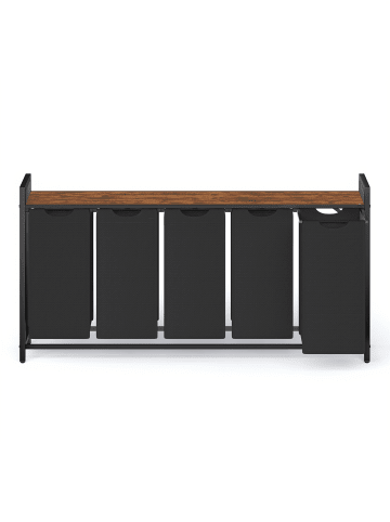 VASAGLE Wäschekorb Brenta in Schwarz-Braun - (B)33 x (H)72 x (T)143.5 cm