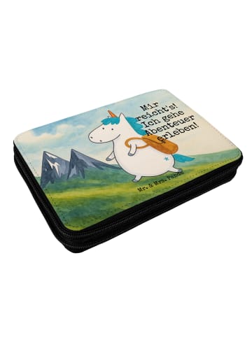 Mr. & Mrs. Panda Federmappe Einhorn Bergsteiger Design mit Spruch in Weiß