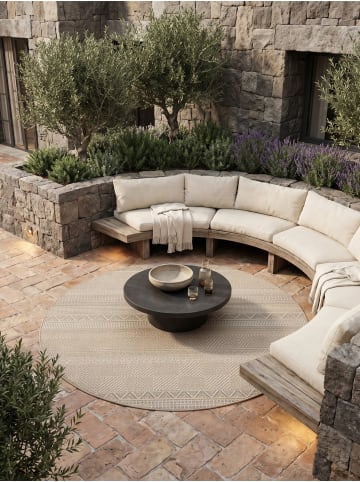 KADIMA DESIGN Outdoorteppich Boho Wetterfest UV-beständig Waschbar in Beige
