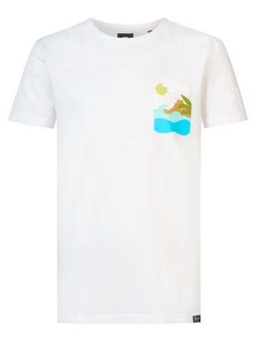 Petrol Industries T-Shirt mit Rückenaufdruck Luminous in Weiß