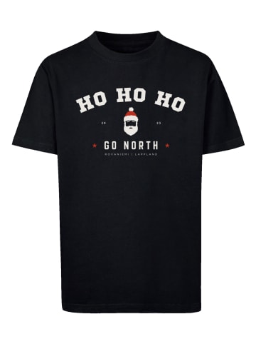 F4NT4STIC T-Shirt Ho Ho Ho Santa Claus Weihnachten in schwarz