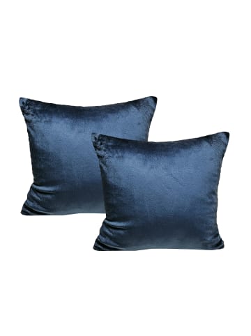 JACK 2er Set Teddy Flausch Kissenhülle Kissenbezug in Blau