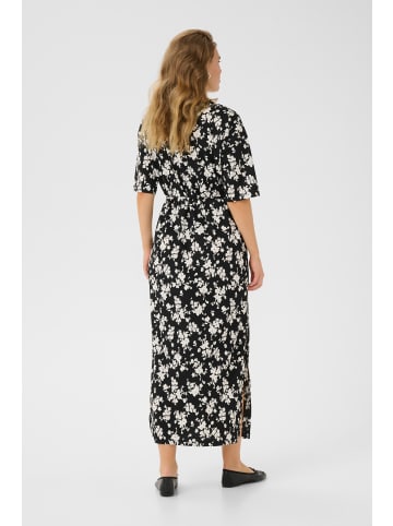 Kaffe Jerseykleid KAivanna Loose fit in Black, Chalk Flower Print