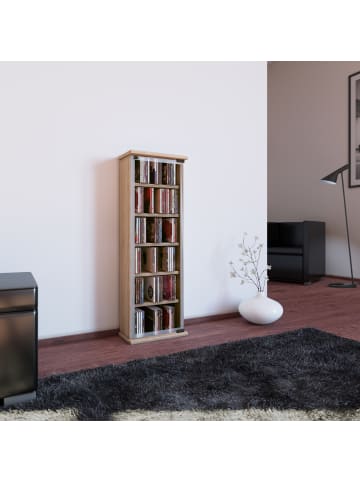 VCM  Holz CD DVD Stand Regal Schrank Classic Glastür in Sonoma-Eiche (Sägerau)