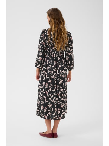 Kaffe Kleid KAmagda Loose fit in Black/Light Purple Flowers