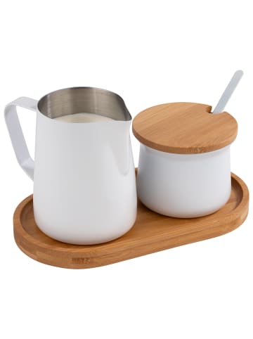 APS Milch- und Zuckerset in weiß, L: 19 cm, B: 10 cm, H: 10 cm, Ø 8 cm