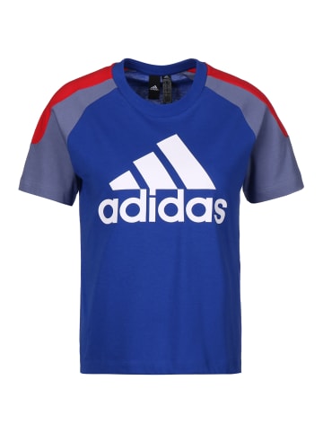 Adidas Sportswear T-Shirt Colorblock in blau / weiß