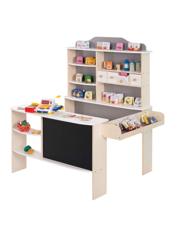 roba Kaufladen natur/weiß/grau mit Zubehör, 4 Schubladen