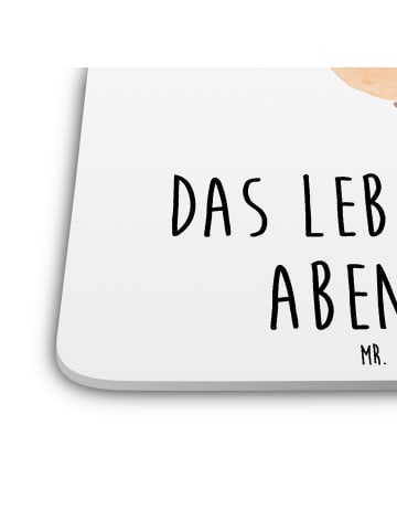 Mr. & Mrs. Panda Glasuntersetzer Eule Federschmuck mit Spruch in Weiß
