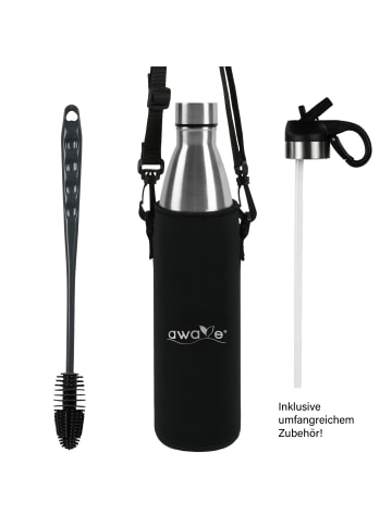 AWAVE Trinkflasche 750 ml | Edelstahl in Silber