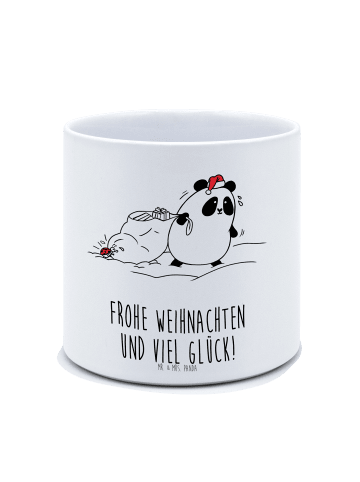 Mr. & Mrs. Panda Pflanztopf Groß Panda Weihnachten mit Spruch in Weiß