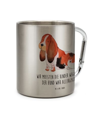 Mr. & Mrs. Panda Becher Hund Basset Hound mit Spruch in Silber