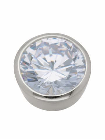 Adeliás 925 Silber Anhänger mit Zirkonia Ø 12,5 mm in silber