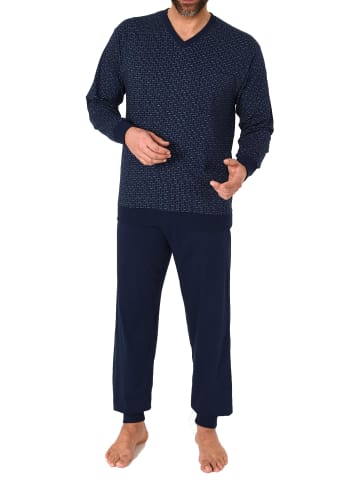 NORMANN Langarm Schlafanzug Pyjama Bündchen print - 81253 in grün