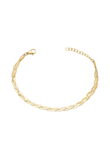 faina Women Braided Snake Chain Bracelet in Gold