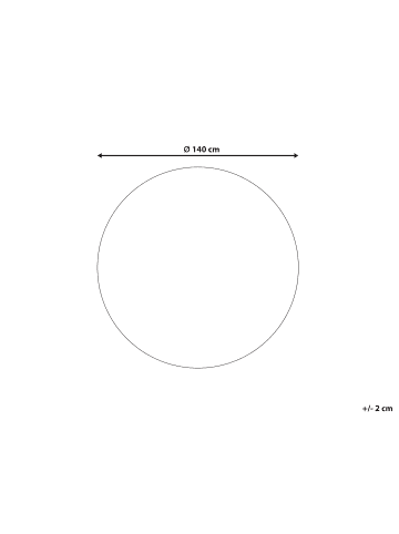 Beliani Kurzflor GESI II in Blau - (W) 140 x (H) 1 x (L) 140 cm