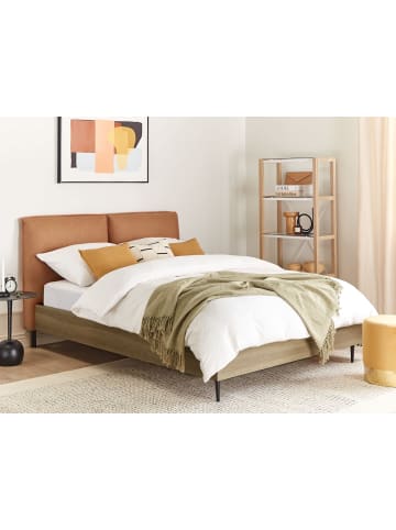 Beliani Doppelbett LIMANTON in Braun/Schwarz - (W) 161 x (H) 118 x (L) 215 cm