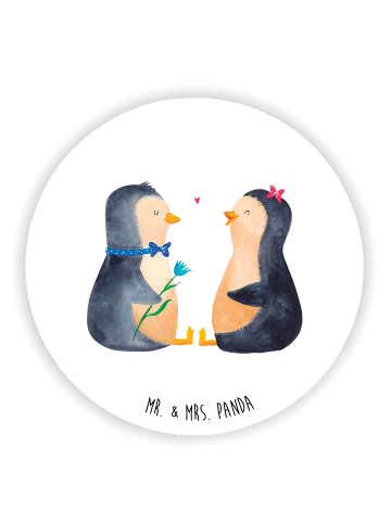 Mr. & Mrs. Panda Kühlschrankmagnet Pinguin Pärchen ohne Spruch in Weiß