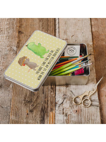 Mr. & Mrs. Panda Dose Aus Metall Schildkröte Maus mit Spruch in Gelb Pastell