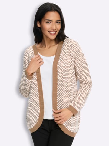 Sieh an! Strickjacke in camel-ecru-gemustert