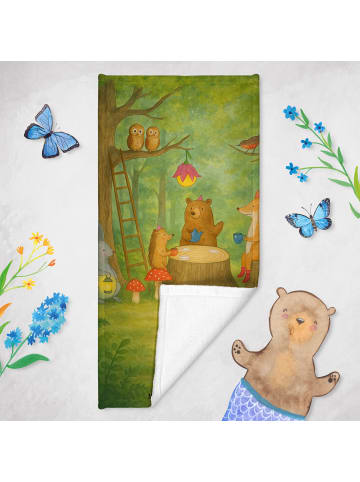 Mr. & Mrs. Panda Badehandtuch Waldtiere Picknick Design ohne Spruch in Gelb Pastell