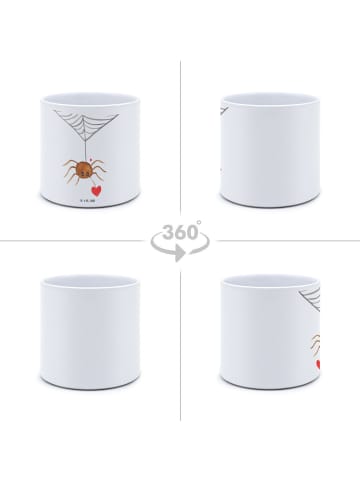 Mr. & Mrs. Panda Blumentopf Groß Spinne Agathe Liebe ohne Spruch in Weiß