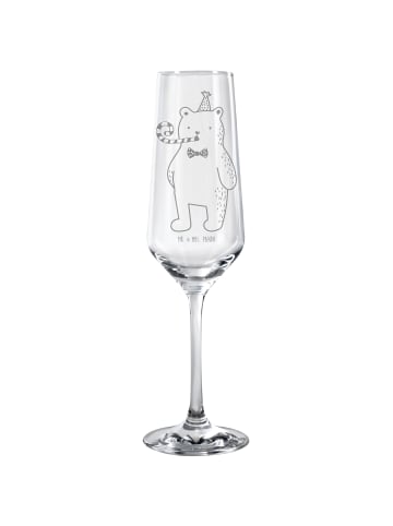 Mr. & Mrs. Panda Champagnerglas Bär Geburtstag ohne Spruch in Transparent