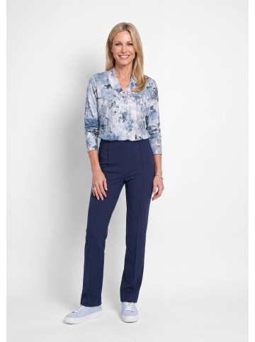 GOLDNER Kurzgröße:  Jerseyhose CARLA aus Flanell in marine