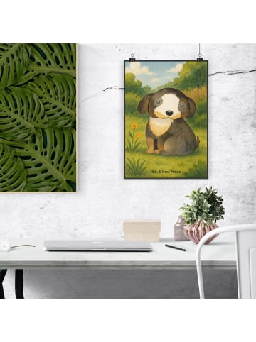 Mr. & Mrs. Panda Poster Hund Entspannen Design ohne Spruch in Weiß