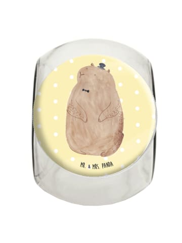 Mr. & Mrs. Panda Bonbonglas Murmeltier ohne Spruch in Gelb Pastell