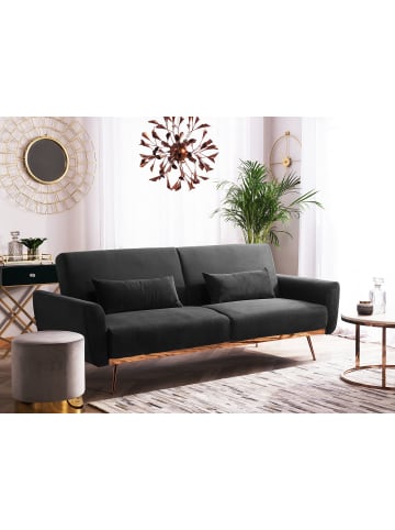 Beliani 3-Sitzer Sofa EINA in Schwarz/Kupfer - (W) 210 x (H) 86 x (L) 81 cm