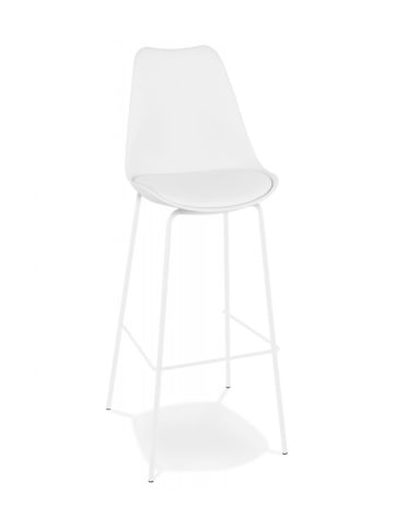 KADIMA DESIGN Barhocker LEMON Weiß 75 cm | Gepolsterter Hochstuhl mit Rückenlehne in Weiß