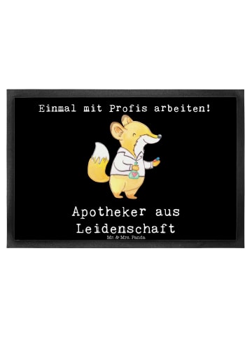 Mr. & Mrs. Panda Fußmatte Apotheker Leidenschaft mit Spruch in Schwarz