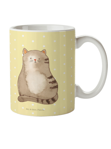 Mr. & Mrs. Panda Becher Katze Sitzen ohne Spruch in Gelb Pastell