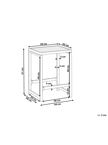 Beliani Barhocker AVETRANA in Weiß/Braun - (W) 44 x (H) 61 x (L) 40 cm