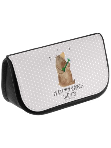 Mr. & Mrs. Panda Kulturtasche Bär Lied mit Spruch in Grau Pastell