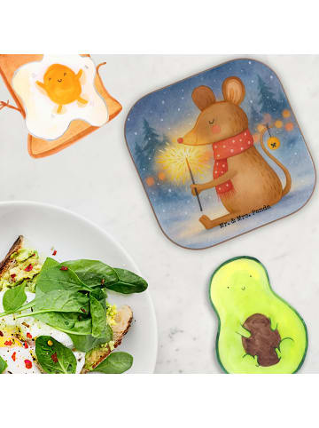 Mr. & Mrs. Panda Untersetzer Glas Maus Weihnachten Design ohne S... in Weiß