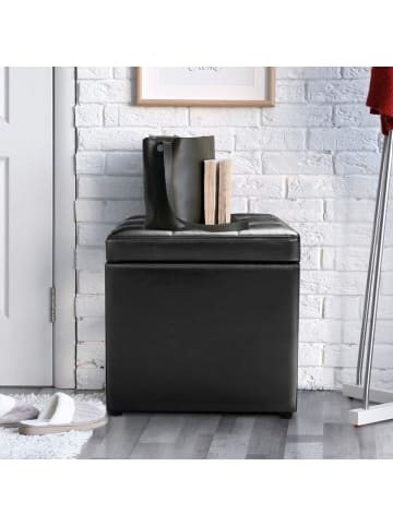 COSTWAY Sitzhocker mit Stauraum in Schwarz