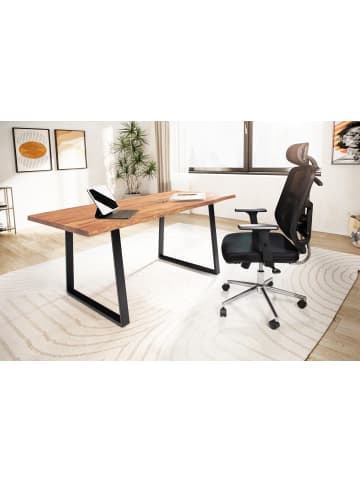 KADIMA DESIGN Schreibtisch 140x80x76 cm Massivholz / Metall Computertisch