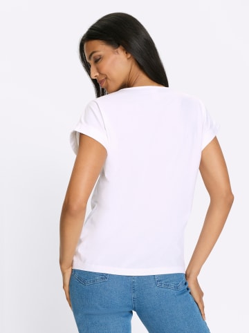 Sieh an! Kurzarmshirt in weiß-jeansblau